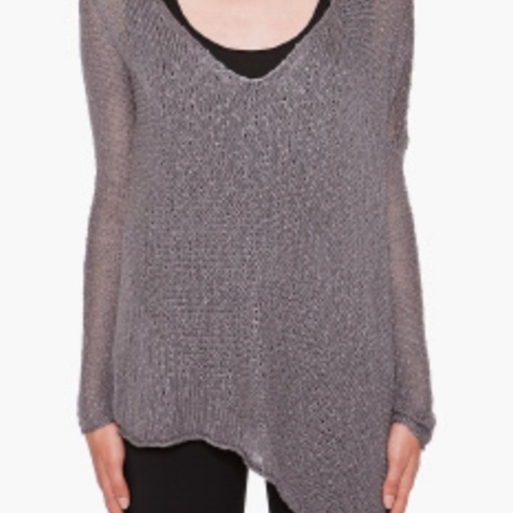 Gray Barw Boucle asymmetric HELMUT LANG Sweater